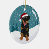 Rottweiler Kerstmis Keramisch Ornament (Rechts)