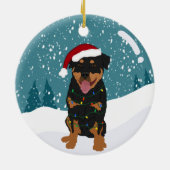 Rottweiler Kerstmis Keramisch Ornament (Achterkant)