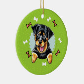 Rottweiler Kerstmis Keramisch Ornament (Rechts)