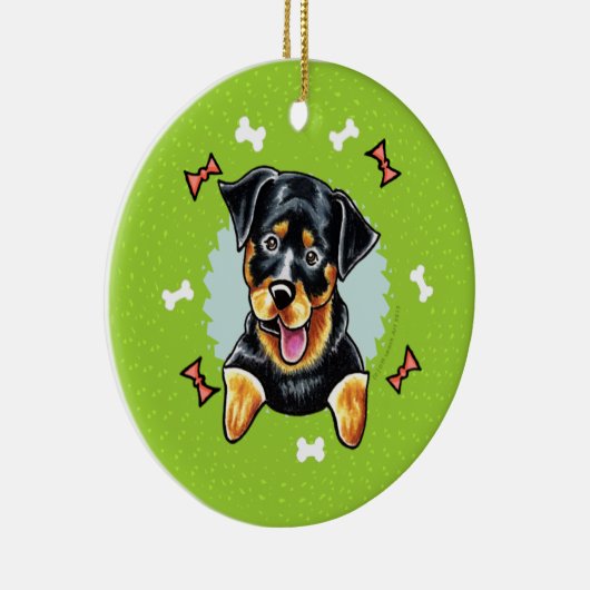 Rottweiler Kerstmis Keramisch Ornament (Rechts)