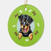 Rottweiler Kerstmis Keramisch Ornament (Links)