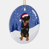 Rottweiler Kerstmis Keramisch Ornament (Rechts)