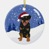 Rottweiler Kerstmis Keramisch Ornament (Voorkant)