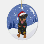 Rottweiler Kerstmis Keramisch Ornament (Links)