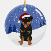 Rottweiler Kerstmis Keramisch Ornament (Achterkant)