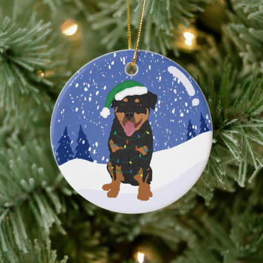 Rottweiler Kerstmis Keramisch Ornament (Boom)