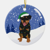 Rottweiler Kerstmis Keramisch Ornament (Voorkant)