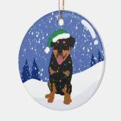 Rottweiler Kerstmis Keramisch Ornament (Links)
