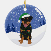Rottweiler Kerstmis Keramisch Ornament (Achterkant)