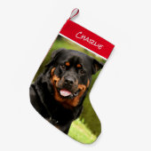 Rottweiler Kerstmis stoppen Kleine Kerstsok (Voorkant (Hangend))