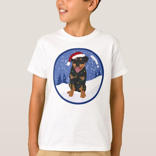 Rottweiler Kerstmis T-shirt (Voorkant)