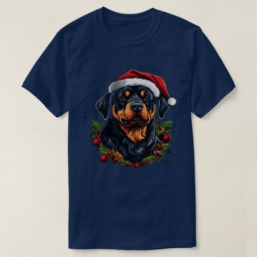Rottweiler Kerstmis T-shirt (Design voorkant)