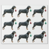 Rottweiler kerstpapier cadeaupapier (Vlak)