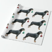 Rottweiler kerstpapier cadeaupapier (Uitgerold)
