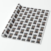 Rottweiler kerstpapier cadeaupapier (Uitgerold)