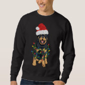 Rottweiler-kerstrottweiler in Santa Hat en L Trui (Voorkant)