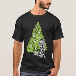 Rottweiler Kerstscène met Kerstboom en T-shirt