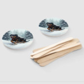 Rottweiler Kerstsneeuw winter Sierkussen Handwaaier (Niet-gemonteerd)