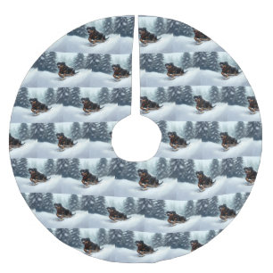 Rottweiler Kerstsneeuw winter Sierkussen Kerstboom Rok