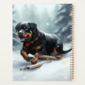 Rottweiler Kerstsneeuw winter Sierkussen Planner (Achterkant)