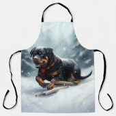 Rottweiler Kerstsneeuw winter Sierkussen Schort (Voorkant)