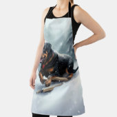 Rottweiler Kerstsneeuw winter Sierkussen Schort (Insitu)