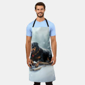 Rottweiler Kerstsneeuw winter Sierkussen Schort (Gedragen)