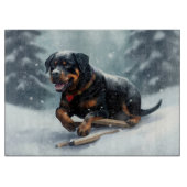 Rottweiler Kerstsneeuw winter Sierkussen Snijplank (Voorkant)