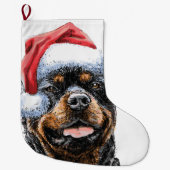 Rottweiler kerststaart grote kerstsok (Voorkant)
