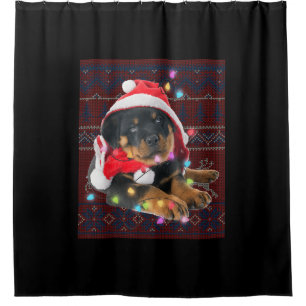 Rottweiler-kerstverlichting lustig Hondenliefhebbe Douchegordijn