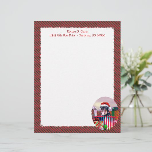 Rottweiler-kerstverrassing (Staand voorkant)