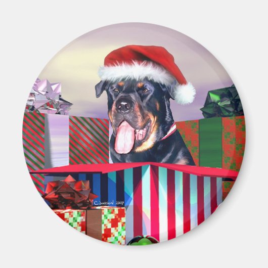 Rottweiler-kerstverrassing Magneet (Voorkant)