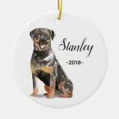 Rottweiler-kerstversiering Keramisch Ornament (Voorkant)