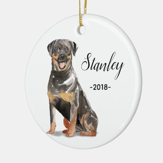 Rottweiler-kerstversiering Keramisch Ornament (Links)