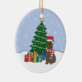 Rottweiler-kerstversiering Keramisch Ornament (Rechts)