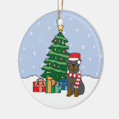 Rottweiler-kerstversiering Keramisch Ornament (Links)