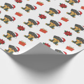 Rottweiler Kerstwinter Cute Dogs Holiday Cadeaupapier (Hoek)