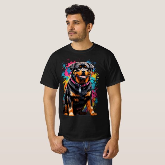 Rottweiler Kleur Art T-shirt (Voorkant volledig)
