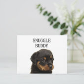rottweiler knuffel buddy puppy briefkaart (Staand voorkant)