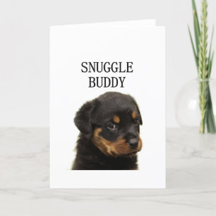 rottweiler knuffel buddy puppy feestdagen kaart