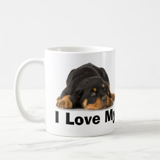 Rottweiler Koffiemok (Links)