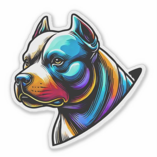 Rottweiler Kopf Sticker (Voorkant)