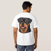 Rottweiler Kopportret T-shirt (Achterkant volledig)