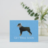 Rottweiler krijgt snel een goed ontwerp briefkaart (Staand voorkant)