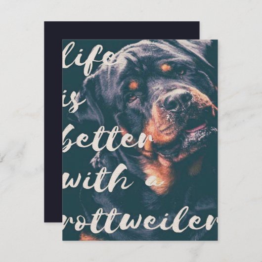 Rottweiler kunst kaart (Voorkant / Achterkant)