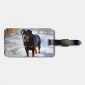 Rottweiler Laat het sneeuwen Kerstmis Bagagelabel (Achterkant horizontaal)