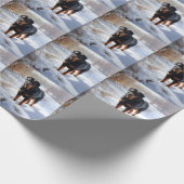 Rottweiler Laat het sneeuwen Kerstmis Cadeaupapier (Hoek)