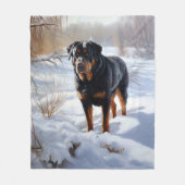 Rottweiler Laat het sneeuwen Kerstmis Fleece Deken (Voorkant)