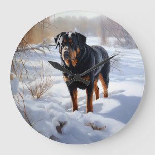 Rottweiler Laat het sneeuwen Kerstmis Grote Klok