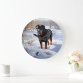 Rottweiler Laat het sneeuwen Kerstmis Grote Klok (Huis)